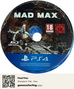 Mad Max PlayStation 4, PAL disc