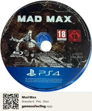 Mad Max PlayStation 4, PAL disc