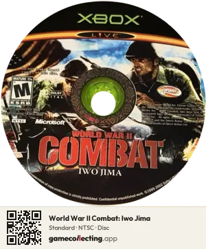 World War II Combat: Iwo Jima Xbox, NTSC disc