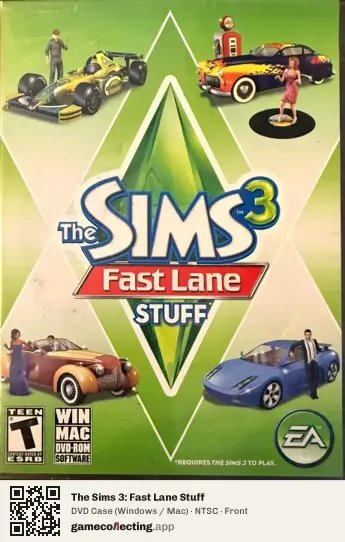 The Sims 3: Fast Lane Stuff Computer, NTSC box front