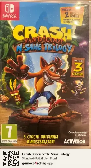 Crash Bandicoot N. Sane Trilogy Nintendo Switch, Italy box front