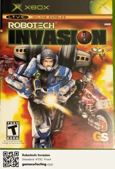 Robotech: Invasion Xbox, NTSC box front
