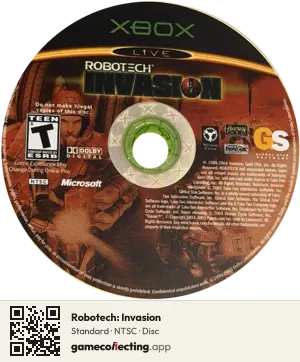 Robotech: Invasion Xbox, NTSC disc