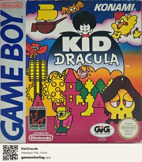 Kid Dracula Game Boy, PAL box front