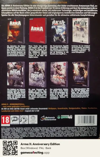 Arma X: Anniversary Edition Computer, PAL box back