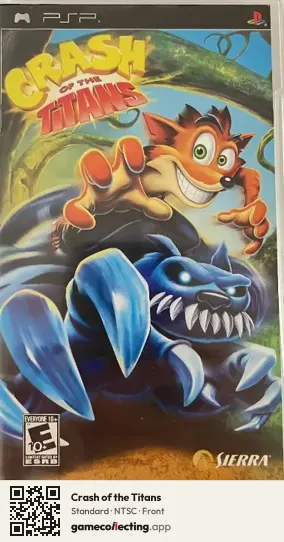 Crash of the Titans PlayStation Portable, NTSC box front