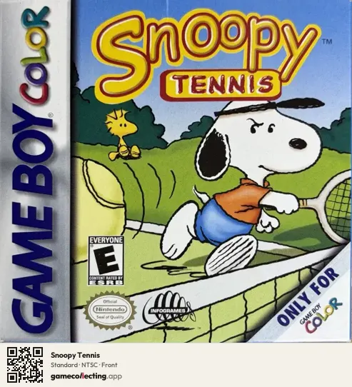 Snoopy Tennis Game Boy Color, NTSC box front