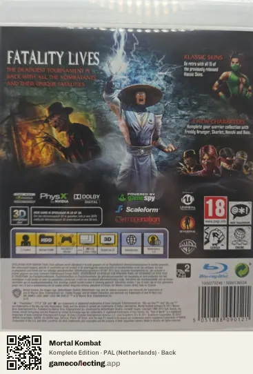 Mortal Kombat PlayStation 3, Netherlands box back