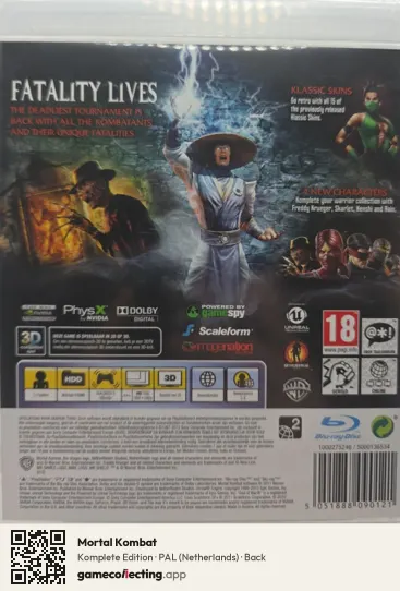 Mortal Kombat PlayStation 3, Netherlands box back