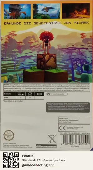 PixARK Nintendo Switch, Germany box back