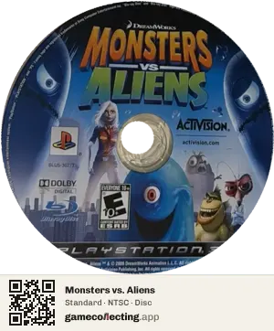 Monsters vs. Aliens PlayStation 3, NTSC disc