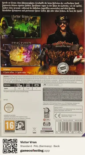 Victor Vran Nintendo Switch, Germany box back