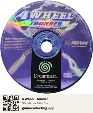 4 Wheel Thunder Sega Dreamcast, PAL disc