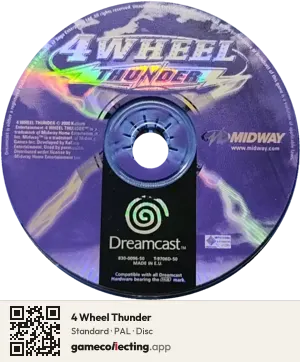 4 Wheel Thunder Sega Dreamcast, PAL disc
