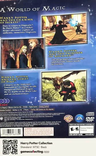 Harry Potter Collection PlayStation 2, NTSC box back