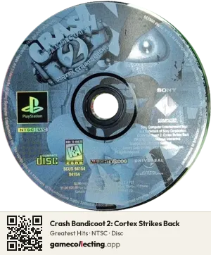 Crash Bandicoot 2: Cortex Strikes Back PlayStation, NTSC disc