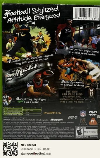 NFL Street Xbox, NTSC box back