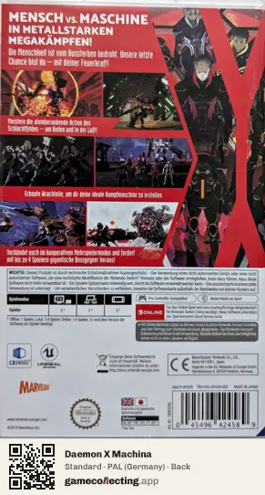 Daemon X Machina Nintendo Switch, Germany box back