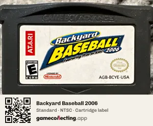 Backyard Baseball 2006 Game Boy Advance, NTSC cartridge label