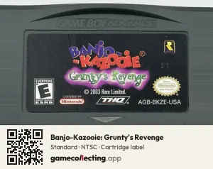 Banjo-Kazooie: Grunty's Revenge Game Boy Advance, NTSC cartridge label