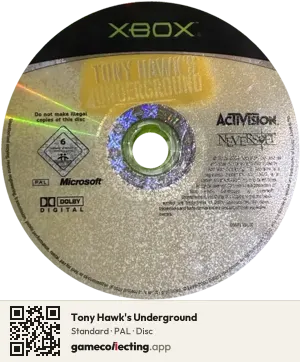 Tony Hawk's Underground Xbox, PAL disc