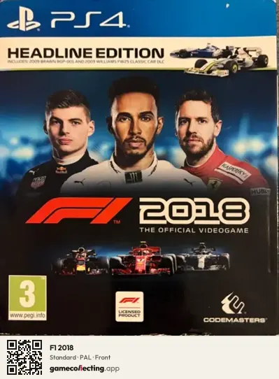 F1 2018 PlayStation 4, PAL box front