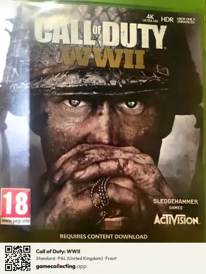 Call of Duty: WWII Xbox One, United Kingdom box front