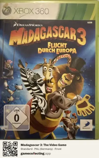 Madagascar 3: The Video Game Xbox 360, Germany box front