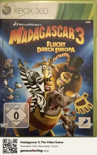 Madagascar 3: The Video Game Xbox 360, Germany box front