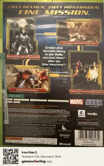 Iron Man 2 Xbox 360, Germany box back