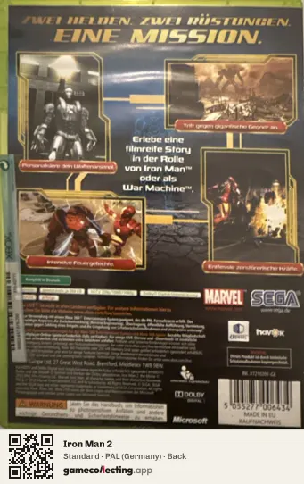 Iron Man 2 Xbox 360, Germany box back