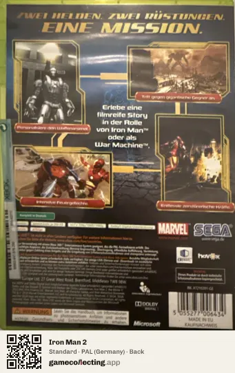 Iron Man 2 Xbox 360, Germany box back
