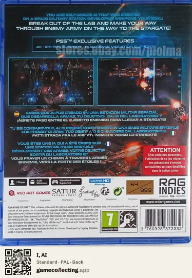 I, AI PlayStation 5, PAL box back