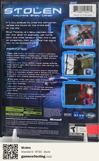 Stolen Xbox, NTSC box back