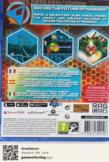 Gravitators PlayStation 5, PAL box back