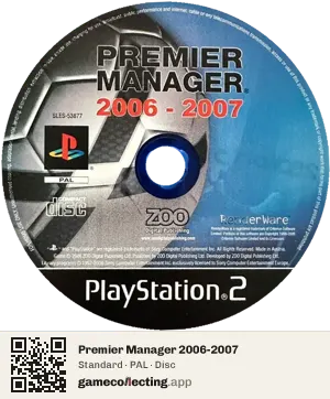 Premier Manager 2006-2007 PlayStation 2, PAL disc