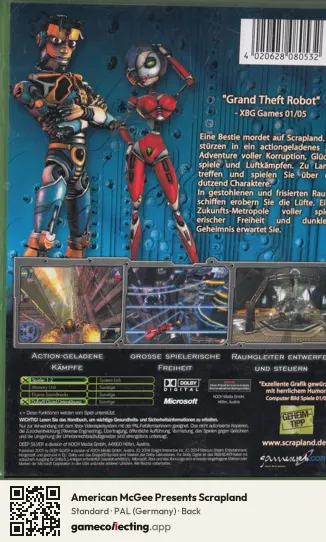 American McGee Presents Scrapland Xbox, Germany box back