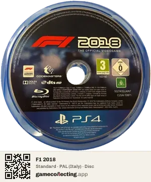 F1 2018 PlayStation 4, PAL disc