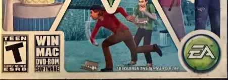 The Sims 3: Generations, the ESRB box on its front