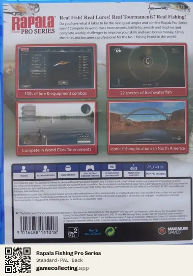 Rapala Fishing Pro Series PlayStation 4, PAL box back