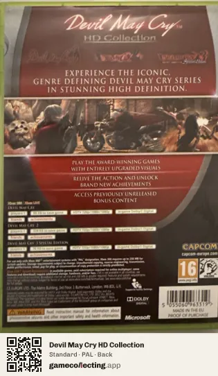 Devil May Cry HD Collection Xbox 360, PAL box back