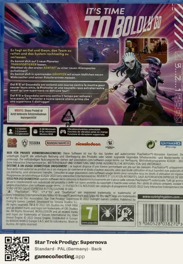 Star Trek Prodigy: Supernova PlayStation 5, Germany box back