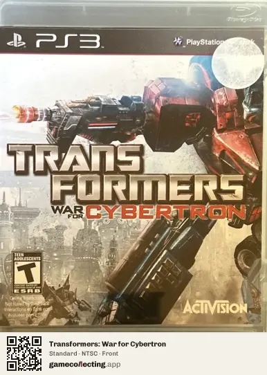 Transformers: War for Cybertron PlayStation 3, NTSC box front
