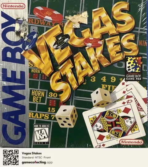 Vegas Stakes Game Boy, NTSC box front