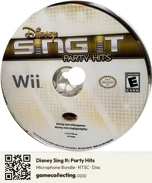 Disney Sing It: Party Hits Nintendo Wii, NTSC disc