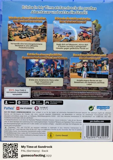 My Time at Sandrock PlayStation 5, Germany box back