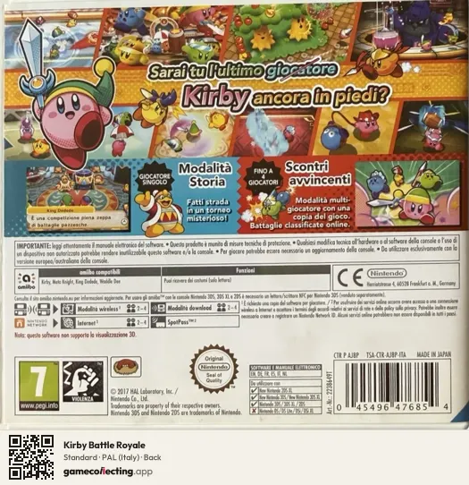 Kirby Battle Royale Nintendo 3DS, Italy box back