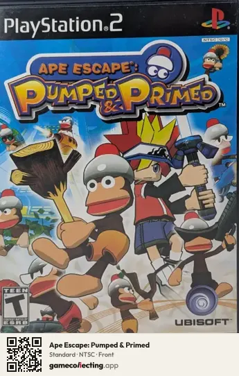 Ape Escape: Pumped & Primed PlayStation 2, NTSC box front