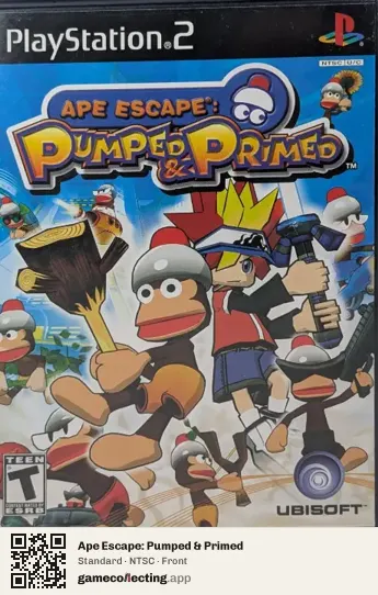 Ape Escape: Pumped & Primed PlayStation 2, NTSC box front