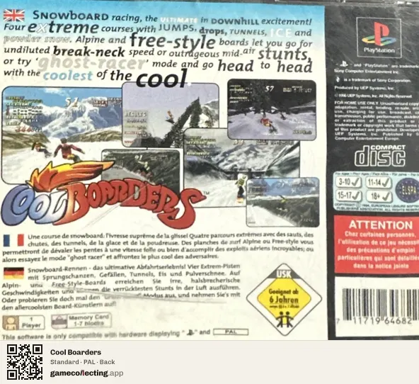 Cool Boarders PlayStation, PAL box back